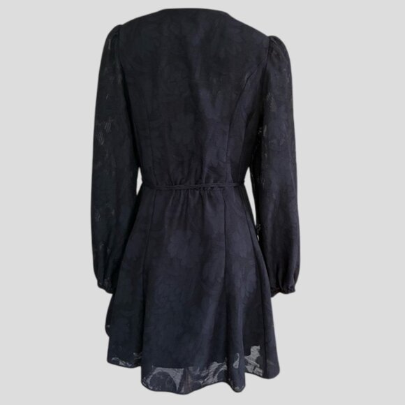 Ever New Navy Carina Button-Front V-Neck Lace A-Line Mini Dress - Picture 4 of 16